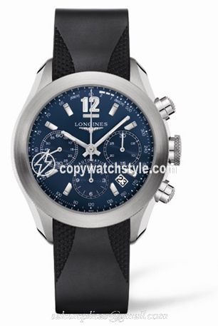 Longines GrandeVitesse Chronograph Blue Rubber L3.635.4.96.9 Longines GrandeVitesse Chronograph Blue Rubber L3.635.4.96.9