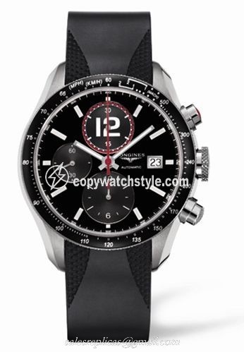 Longines GrandeVitesse Tachymeter Black Rubber L3.636.4.50.9 Longines GrandeVitesse Tachymeter Black Rubber L3.636.4.50.9