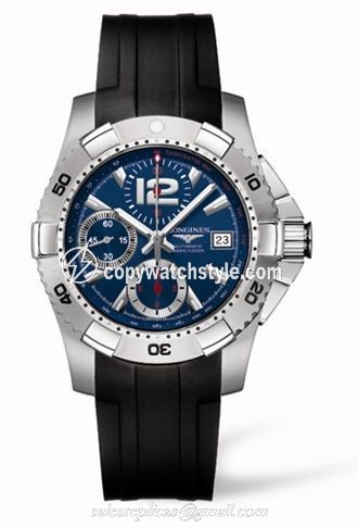 Longines Hydroconquest Chronograph Tachymeter Blue Rubber L3.651.4.96.2 Longines Hydroconquest Chronograph Tachymeter Blue Rubber L3.651.4.96.2