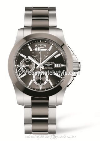 Longines Conquest Chronograph Grey Ceramic L3.661.4.06.7