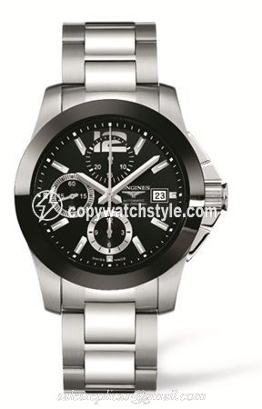 Longines Conquest Chronograph Ceramic Bracelet L3.661.4.56.6 Longines Conquest Chronograph Ceramic Bracelet L3.661.4.56.6