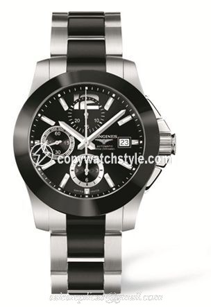 Longines Conquest Chronograph Ceramic Bracelet L3.661.4.56.7 Longines Conquest Chronograph Ceramic Bracelet L3.661.4.56.7