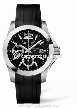 Longines Conquest Chronograph Automatic 41mm Black Rubber L3.662.4.56.2 Longines Conquest Chronograph Automatic 41mm Black Rubber L3.662.4.56.2