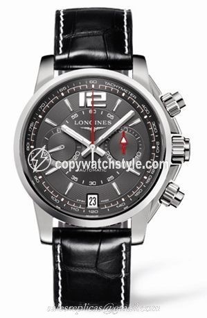 Longines Admiral Chronograph Grey Leather L3.666.4.79.2 Longines Admiral Chronograph Grey Leather L3.666.4.79.2