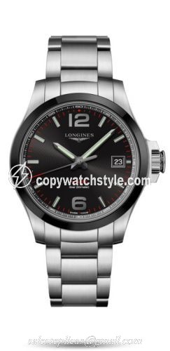 Longines Conquest V.H.P. 41 Stainless Steel / Ceramic / Black / Bracelet L3.719.4.56.6 Longines Conquest V.H.P. 41 Stainless Steel / Ceramic / Black / Bracelet L3.719.4.56.6