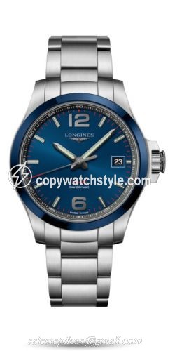 Longines Conquest V.H.P. 41 Stainless Steel / Ceramic / Blue / Bracelet L3.719.4.96.6 Longines Conquest V.H.P. 41 Stainless Steel / Ceramic / Blue / Bracelet L3.719.4.96.6