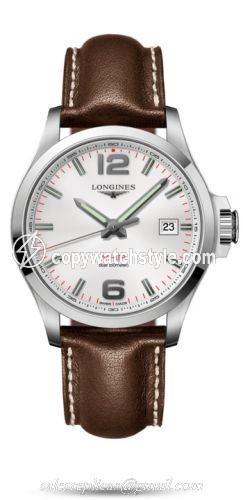 Longines Conquest V.H.P. 43 Stainless Steel / Silver / Leather L3.726.4.76.5 Longines Conquest V.H.P. 43 Stainless Steel / Silver / Leather L3.726.4.76.5