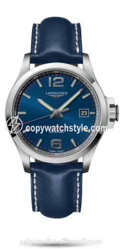 Longines Conquest V.H.P. 43 Stainless Steel / Blue / Leather L3.726.4.96.0 Longines Conquest V.H.P. 43 Stainless Steel / Blue / Leather L3.726.4.96.0