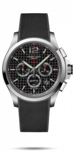 Longines Conquest V.H.P. Chronograph 44 Stainless Steel / Carbon / Rubber L3.727.4.66.9 Longines Conquest V.H.P. Chronograph 44 Stainless Steel / Carbon / Rubber L3.727.4.66.9