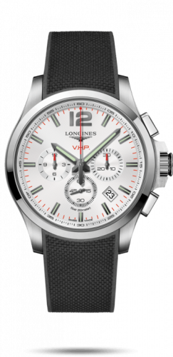 Longines Conquest V.H.P. Chronograph 44 Stainless Steel / Silver / Rubber L3.727.4.76.9