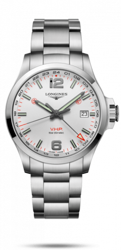 Longines Conquest V.H.P. GMT 43 Stainless Steel / Silver / Bracelet L3.728.4.76.6 Longines Conquest V.H.P. GMT 43 Stainless Steel / Silver / Bracelet L3.728.4.76.6