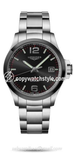 Longines Conquest V.H.P. 43 Stainless Steel / Ceramic / Black / Bracelet L3.729.4.56.6 Longines Conquest V.H.P. 43 Stainless Steel / Ceramic / Black / Bracelet L3.729.4.56.6
