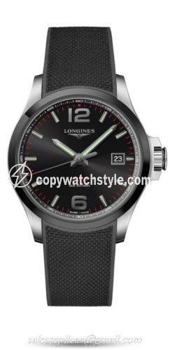Longines Conquest V.H.P. 43 Stainless Steel / Ceramic / Black / Rubber L3.729.4.56.9