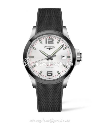Longines Conquest V.H.P. 43 Stainless Steel / Ceramic / Silver / Rubber L3.729.4.76.9 Longines Conquest V.H.P. 43 Stainless Steel / Ceramic / Silver / Rubber L3.729.4.76.9