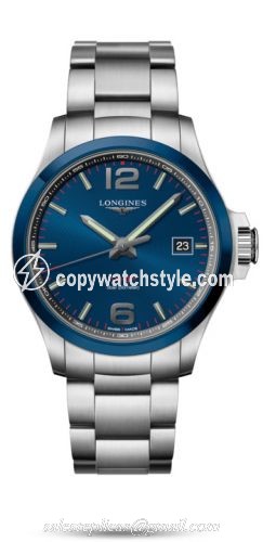 Longines Conquest V.H.P. 43 Stainless Steel / Ceramic / Blue / Bracelet L3.729.4.96.6 Longines Conquest V.H.P. 43 Stainless Steel / Ceramic / Blue / Bracelet L3.729.4.96.6