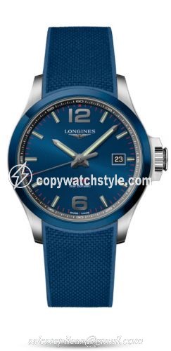Longines Conquest V.H.P. 43 Stainless Steel / Ceramic / Blue / Rubber L3.729.4.96.9 Longines Conquest V.H.P. 43 Stainless Steel / Ceramic / Blue / Rubber L3.729.4.96.9