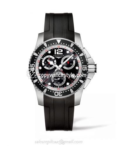 Longines Hydroconquest 41 Quartz Chronograph Stainless Steel / Black / Rubber L3.743.4.56.2 Longines Hydroconquest 41 Quartz Chronograph Stainless Steel / Black / Rubber L3.743.4.56.2