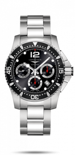 Longines HydroConquest 41 Automatic Chronograph Stainless Steel / Black / Bracelet L3.744.4.56.6 Longines HydroConquest 41 Automatic Chronograph Stainless Steel / Black / Bracelet L3.744.4.56.6