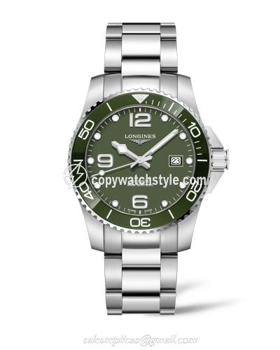 Longines HydroConquest 41 Automatic Stainless Steel / Ceramic / Green / Bracelet L3.781.4.06.6 Longines HydroConquest 41 Automatic Stainless Steel / Ceramic / Green / Bracelet L3.781.4.06.6