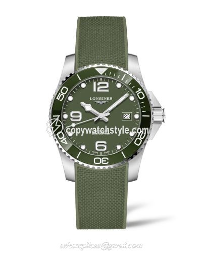 Longines HydroConquest 41 Automatic Stainless Steel / Ceramic / Green / Rubber L3.781.4.06.9 Longines HydroConquest 41 Automatic Stainless Steel / Ceramic / Green / Rubber L3.781.4.06.9