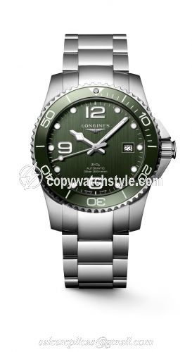 Longines HydroConquest 41 Automatic Stainless Steel / Ceramic / Green / Bracelet L3.785.4.06.6 Longines HydroConquest 41 Automatic Stainless Steel / Ceramic / Green / Bracelet L3.785.4.06.6