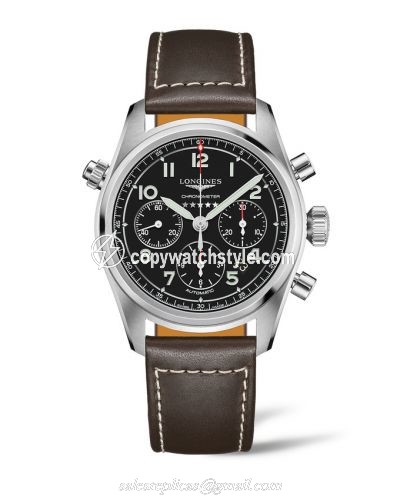 Longines Spirit Chronograph 42 Black / Strap XL L3.820.4.53.3 Longines Spirit Chronograph 42 Black / Strap XL L3.820.4.53.3
