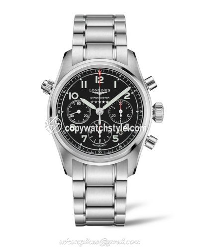 Longines Spirit Chronograph 42 Black / Bracelet L3.820.4.53.6 Longines Spirit Chronograph 42 Black / Bracelet L3.820.4.53.6