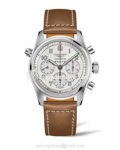 Longines Spirit Chronograph 42 Silver / Strap XL L3.820.4.73.4 Longines Spirit Chronograph 42 Silver / Strap XL L3.820.4.73.4