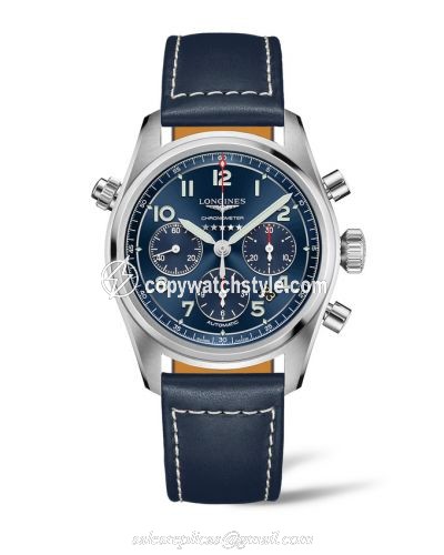 Longines Spirit Chronograph 42 Blue / Strap L3.820.4.93.0 Longines Spirit Chronograph 42 Blue / Strap L3.820.4.93.0