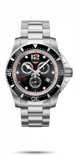 Longines HydroConquest 47.5 Chronograph Quartz Stainless Steel / Black / Bracelet L3.843.4.56.6 Longines HydroConquest 47.5 Chronograph Quartz Stainless Steel / Black / Bracelet L3.843.4.56.6