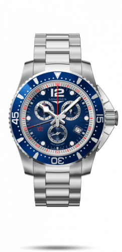 Longines HydroConquest 47.5 Quartz Chronograph Stainless Steel / Blue / Bracelet L3.843.4.96.6 Longines HydroConquest 47.5 Quartz Chronograph Stainless Steel / Blue / Bracelet L3.843.4.96.6