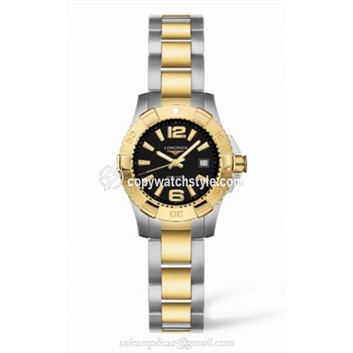 Longines Hydroconquest Quartz 25 Two Tone Black L3.147.3.56.7 Longines Hydroconquest Quartz 25 Two Tone Black L3.147.3.56.7