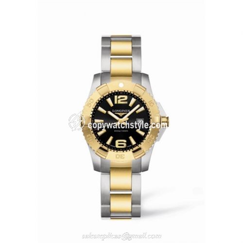 Longines Hydroconquest Quartz 29.5 Two Tone Black L3.247.3.56.7 Longines Hydroconquest Quartz 29.5 Two Tone Black L3.247.3.56.7