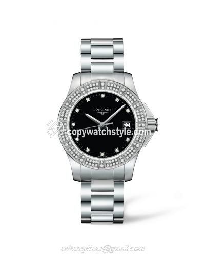 Longines Conquest 35 Quartz Stainless Steel Diamond Bezel L3.280.0.57.6 Longines Conquest 35 Quartz Stainless Steel Diamond Bezel L3.280.0.57.6