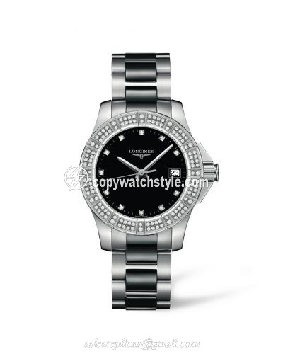 Longines Conquest 35 Quartz Stainless Steel Diamond Bezel L3.280.0.57.7 Longines Conquest 35 Quartz Stainless Steel Diamond Bezel L3.280.0.57.7
