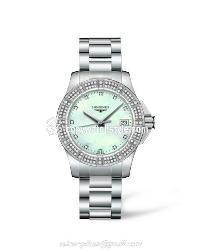 Longines Conquest 35 Quartz Stainless Steel Diamond Bezel L3.280.0.87.6 Longines Conquest 35 Quartz Stainless Steel Diamond Bezel L3.280.0.87.6