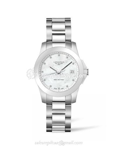 Longines Conquest Quartz 34 Stainless Steel / MOP L3.377.4.87.6