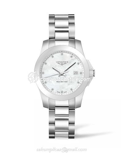 Longines Conquest Quartz 36 Stainless Steel / MOP L3.378.4.87.6 Longines Conquest Quartz 36 Stainless Steel / MOP L3.378.4.87.6