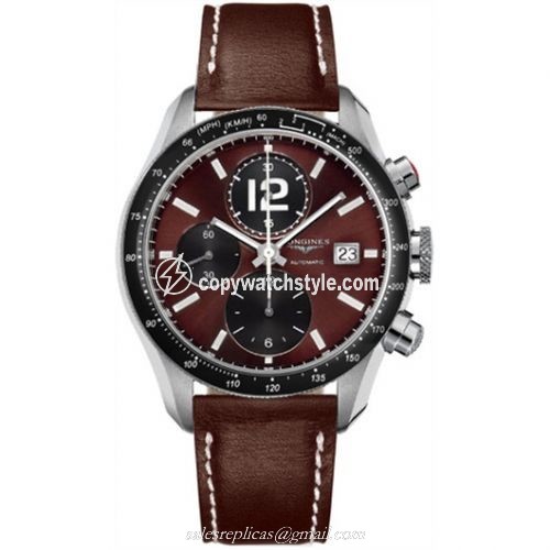 Longines GrandeVitesse Tachymeter Brown Strap XL L3.636.4.60.0