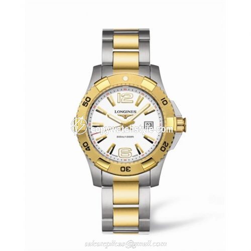 Longines Hydroconquest 39 Quartz Two Tone White L3.647.3.16.7 Longines Hydroconquest 39 Quartz Two Tone White L3.647.3.16.7