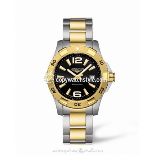 Longines Hydroconquest 39 Quartz Two Tone Black L3.647.3.56.7