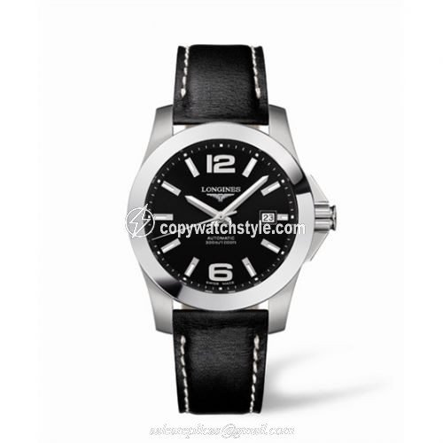 Longines Conquest Automatic 41mm Black Leather L3.658.4.56.0