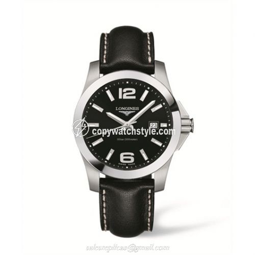 Longines Conquest Quartz 41mm Black Leather L3.659.4.56.3 Longines Conquest Quartz 41mm Black Leather L3.659.4.56.3