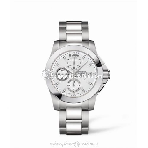 Longines Conquest Chronograph Silver Bracelet L3.662.4.76.6 Longines Conquest Chronograph Silver Bracelet L3.662.4.76.6