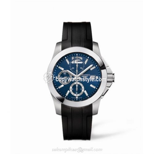 Longines Conquest Chronograph Blue Rubber L3.662.4.96.2 Longines Conquest Chronograph Blue Rubber L3.662.4.96.2