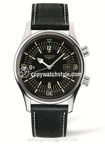 Longines Legend Diver Date Stainless Steel / Black / Strap L3.674.4.50.0 Longines Legend Diver Date Stainless Steel / Black / Strap L3.674.4.50.0