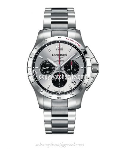 Longines Conquest Chronograph Automatic 44.5mm Silver Panda L3.697.4.06.6 Longines Conquest Chronograph Automatic 44.5mm Silver Panda L3.697.4.06.6
