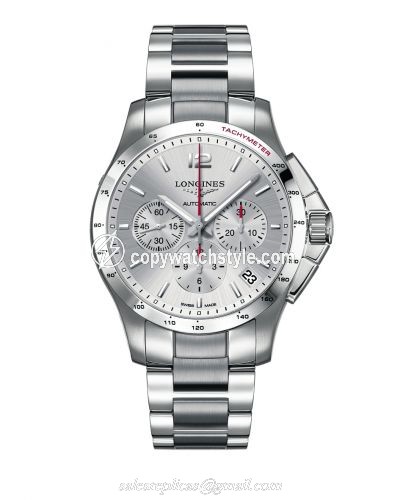 Longines Conquest Chronograph Automatic 44.5mm Silver L3.697.4.76.6 Longines Conquest Chronograph Automatic 44.5mm Silver L3.697.4.76.6