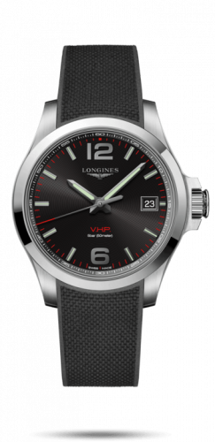 Longines Conquest V.H.P. 41 Stainless Steel / Black / Rubber L3.716.4.56.9 Longines Conquest V.H.P. 41 Stainless Steel / Black / Rubber L3.716.4.56.9