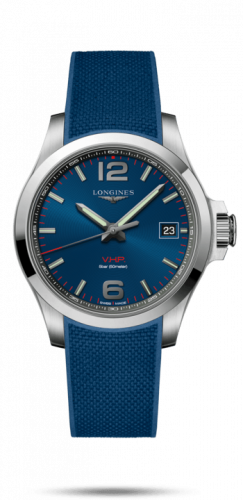 Longines Conquest V.H.P. 41 Stainless Steel / Blue / Rubber L3.716.4.96.9 Longines Conquest V.H.P. 41 Stainless Steel / Blue / Rubber L3.716.4.96.9